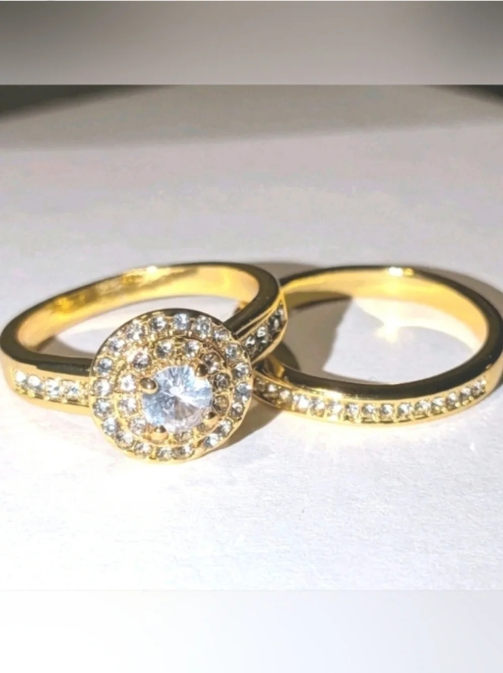 Womens 5ct Round Cut Lab Created Diamond Two piece Wedding Set Sz 9